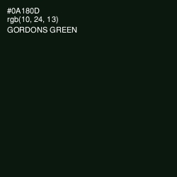 #0A180D - Gordons Green Color Image